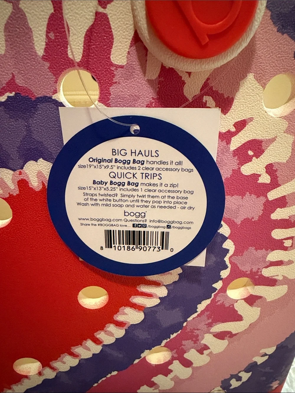 Bogg Bag Heart Print Tote in Coral, Pink & Purple - Picture 2 of 7